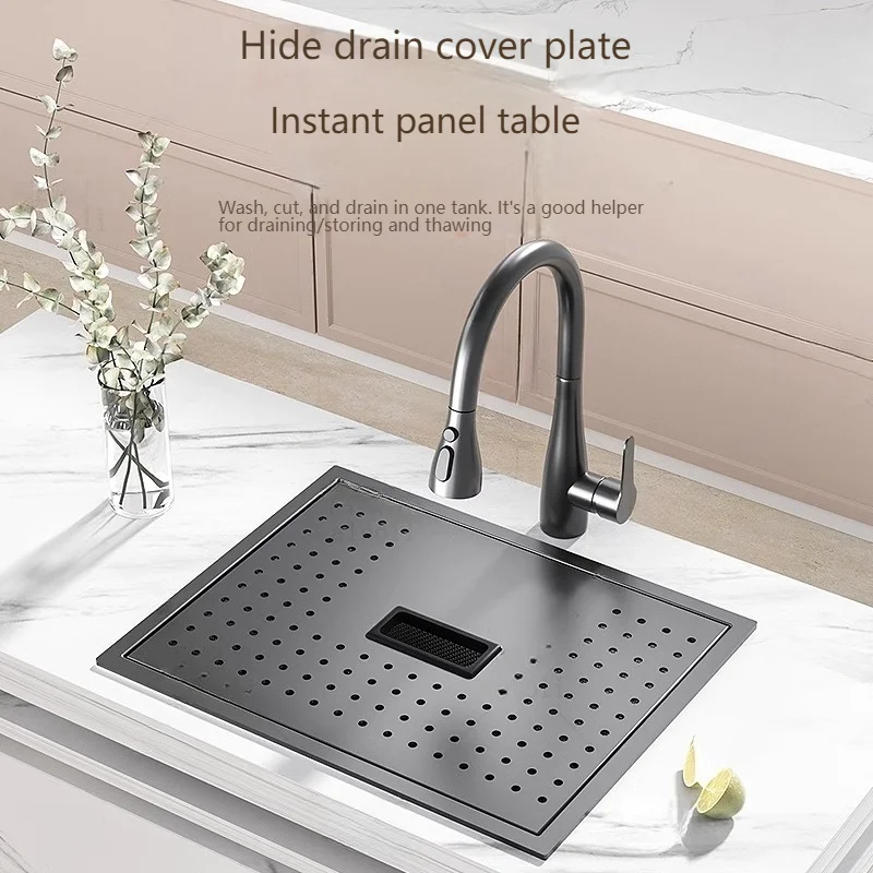 Multifunctional Handmade Mini Bar 304 Stainless Steel Kitchen Sink Nano Compact Small Single Slot Vegetable Washing Basin