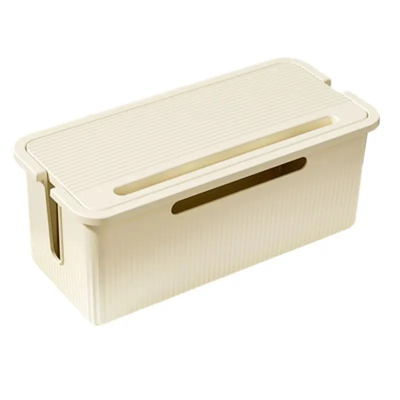 AB08-Cable Management Box With Lid To Hide Wires& Power Strips Desk Computer Cable Organizer Box A 32X15x12.5Cm