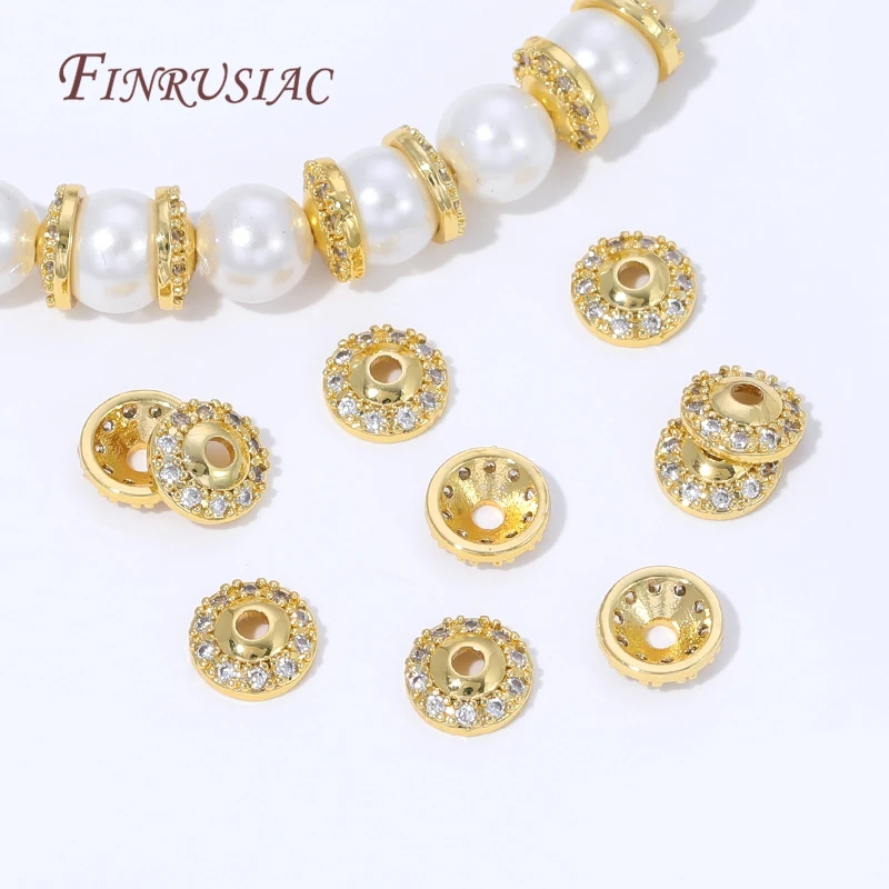 10/20 Stück 18K vergoldete Messing-Perlenkappen, Blumen-Perlenkappen für Schmuckherstellung, DIY-Halsketten- und Armband-Zubehör – Detail 27