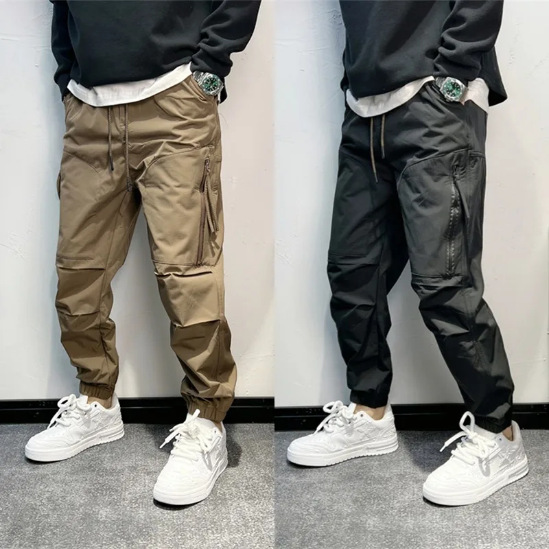 

Мужские повседневные рабочие брюки, осень-зима, большие размеры, свободные американские облегающие комбинезоны, функциональные ветровые брюки, полиэфирное волокно