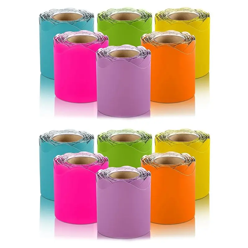 12 Rolls 198 Ft Bulletin Board Borders For Classroom, Paper Roll Scalloped Borders,For Classroom Decor, Home Decor