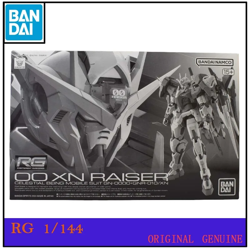 Bandai Original Gundam RG 00 XN RAISER GN-0000+GNR-010/XN Anime Action Figures Toys for Kids Gift Collectible Model Ornaments