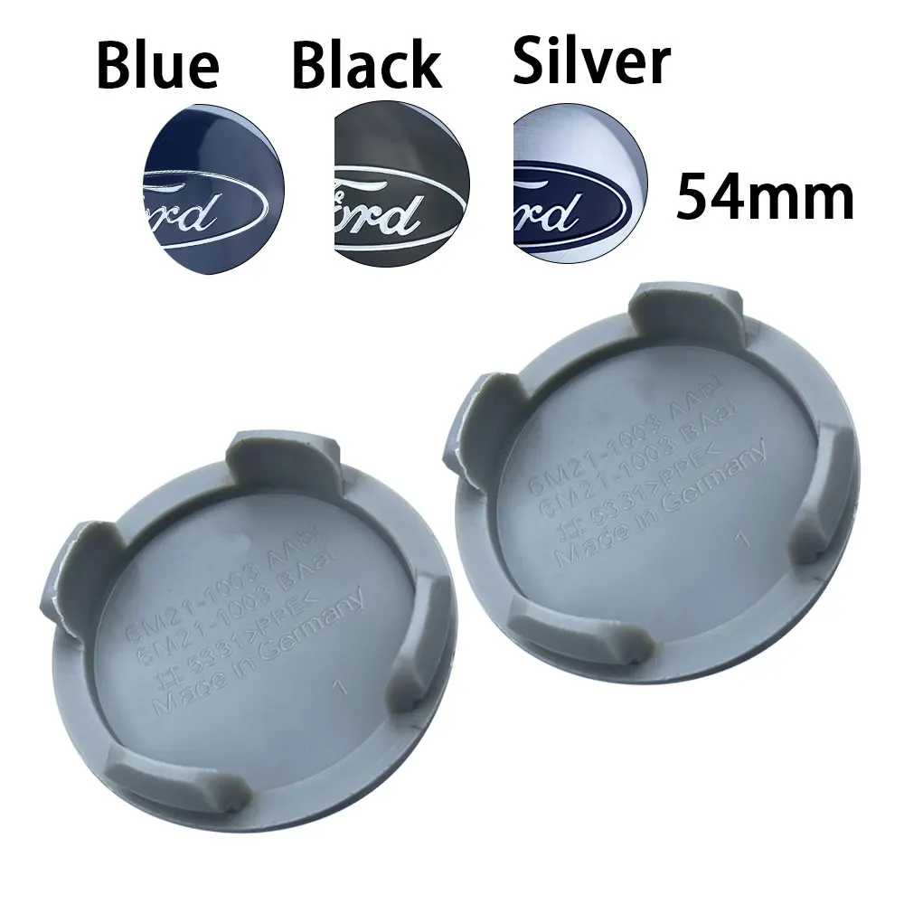 MZXM 4Pcs 54mm Emblem Original Wheel Center Cover Car Badge Hubcaps For Ford Focus MK2 Fiesta Mondeo Shelby Kuga Ecosport Falcon