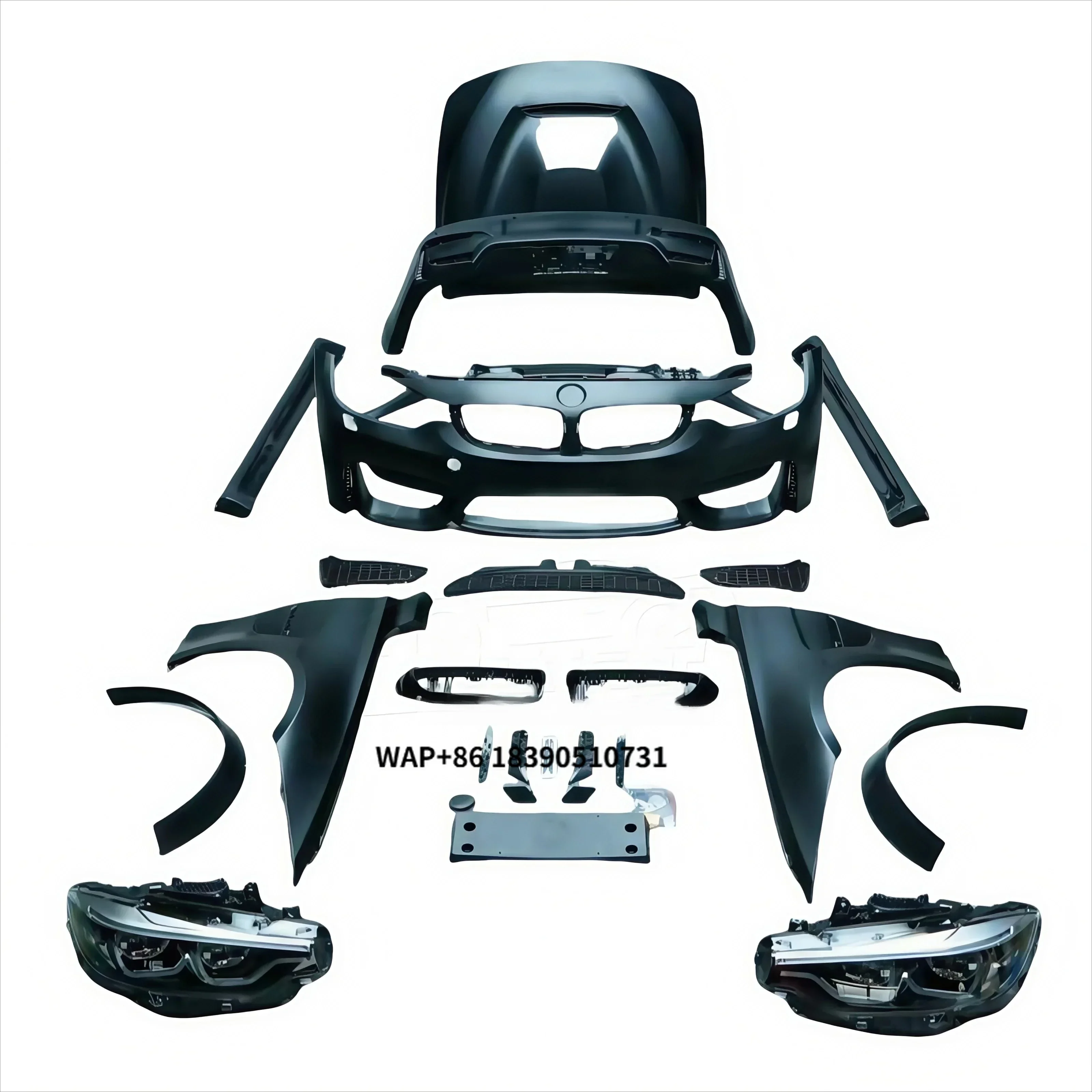 High Quality M3 Style Iron Fenders Body Kit for 3 Series F30 Front Rear Bumper & Side Skirts Upgrade Condition