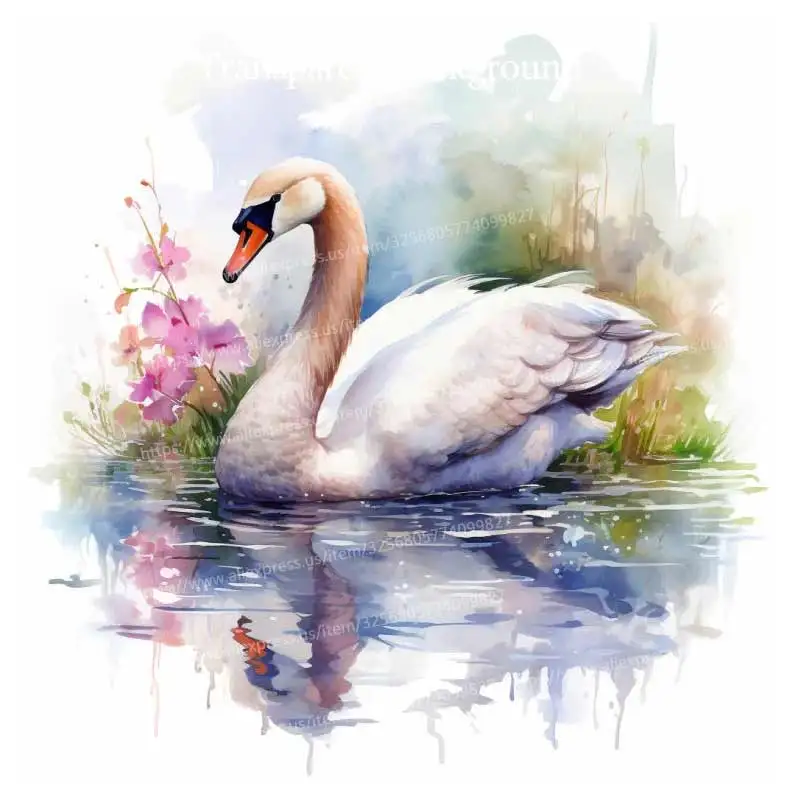 Graceful Swan Lake Wall Sticker Bathroom Toilet Decor Living Room Cabinet Refrigerator Home Decoration Decals Stickers M1549