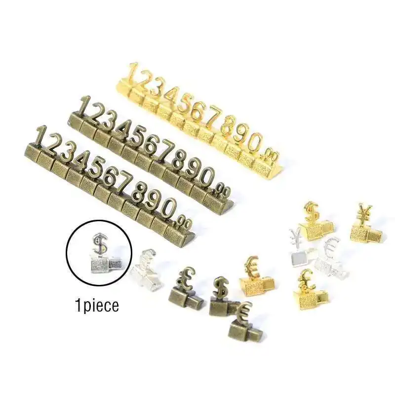 10pcs L 5cm Commodity Combination Aluminum Metal Price Tags Card Jewelry Watches Garment Dollar Price Tags