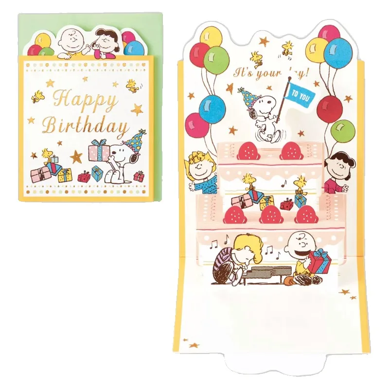 Snoopy Greeting Card Peanuts Charlie\'s Birthday Mini Card with Multiple Handwritten Greetings