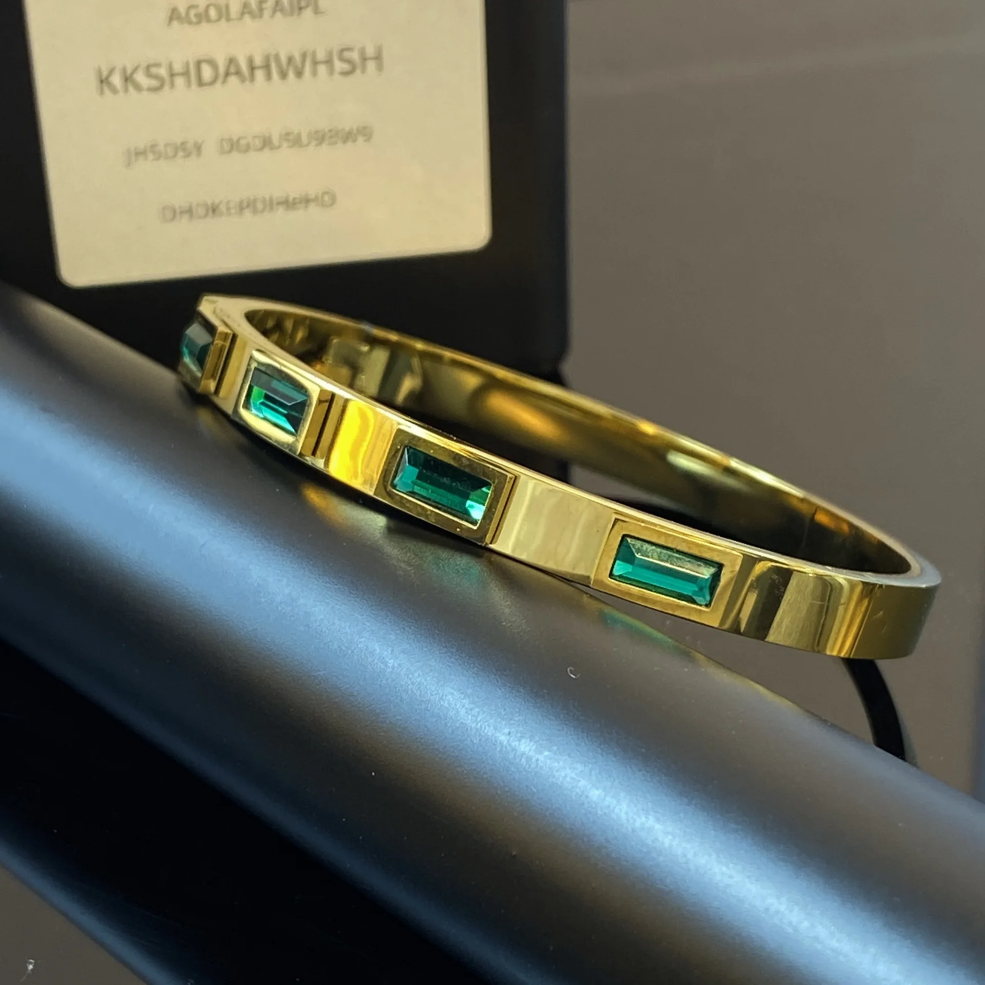 ZAKOL-pulsera de circonita cúbica para mujer, brazalete de acero inoxidable chapado en oro de 18K, Rosa, Verde, cuadrado, CZ, impermeable, regalo de joyería de moda