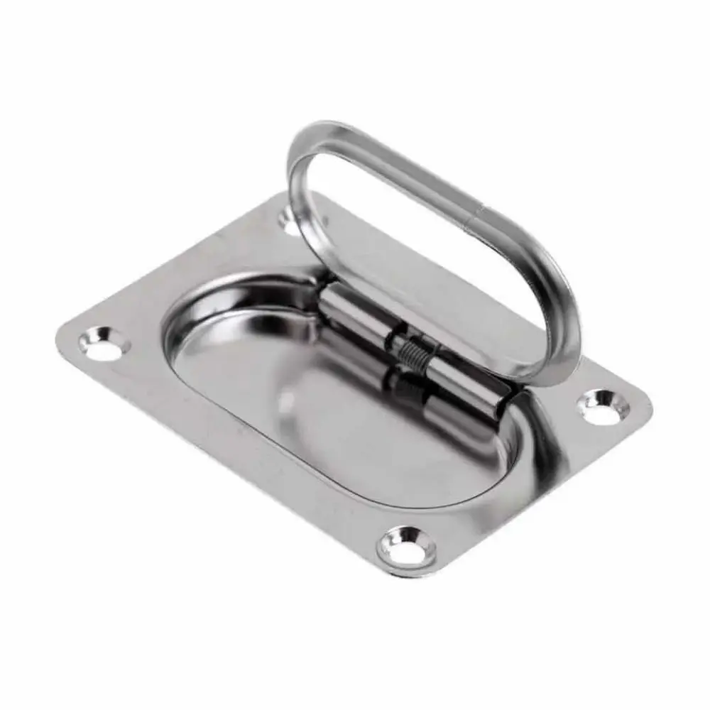 Stainless Steel Pull Flush Lift Ring Marine Grade Anti-Rattle Recessed Fasteners Square Portable Lockable Hold Down Clamp