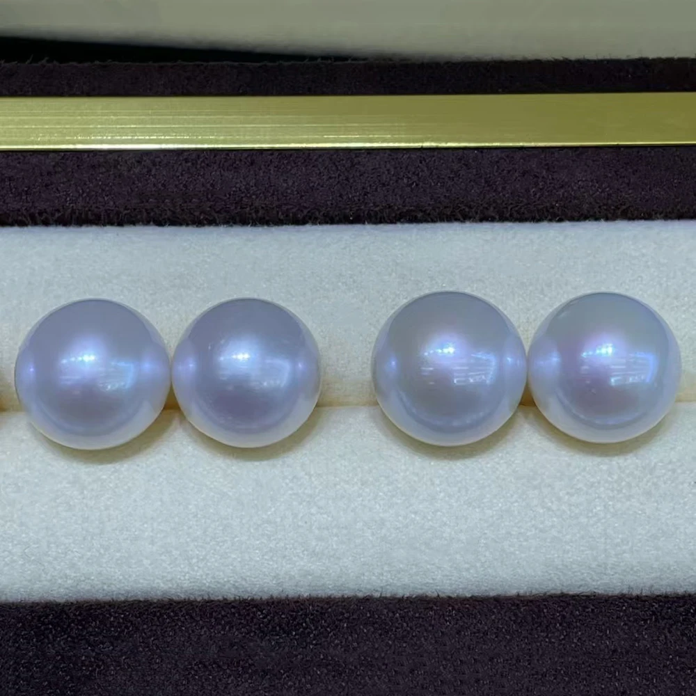 

13-14mm Super Large Natural Freshwater Edison Pearl Pairs Big Loose White Pearl Bead with Smooth Surface for Making Earrings DIY