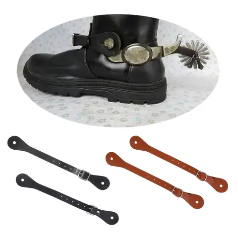 2 Pack Durable Equestrian Adjustable British Boot Straps Premium Women Men Spur Straps for Horse Riding Accessories