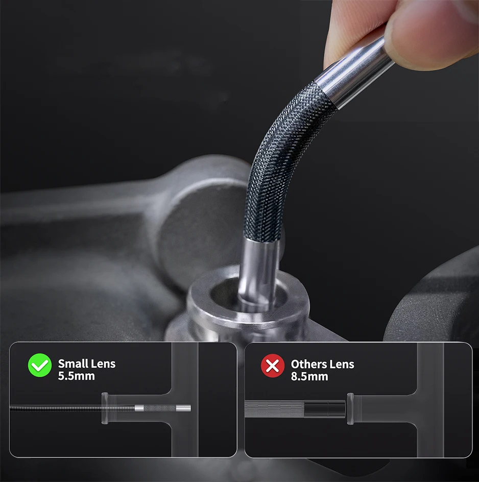 REYUECAM 2.0MP 5.5mm Lens Two-way 210°Articulating Endoscope Camera for Android Ios Tablet Endoscope with 8 Leds image 4
