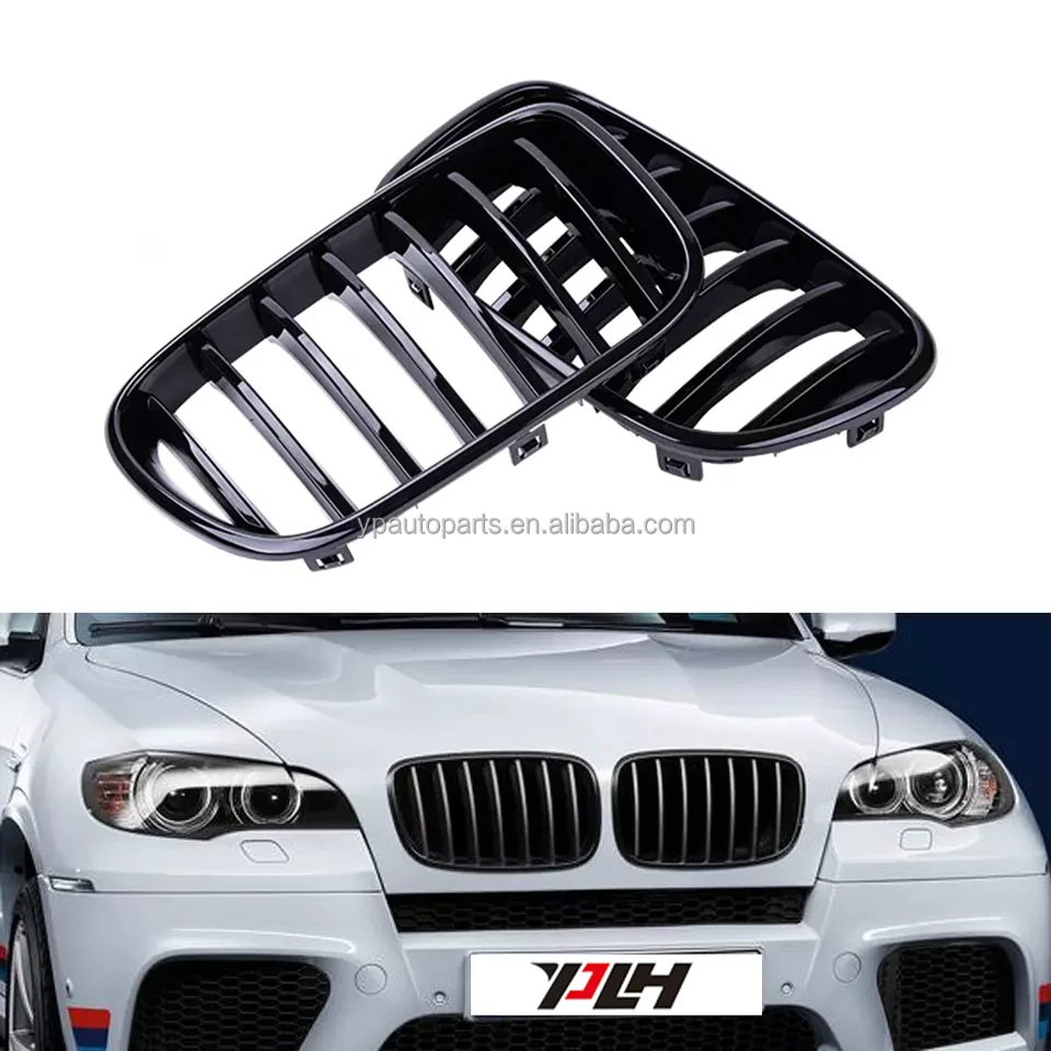 

Glossy Black X5 E70 Front Grill Auto Car Front Kidney Sport Grills for X6 E71 Single Line Matte Black