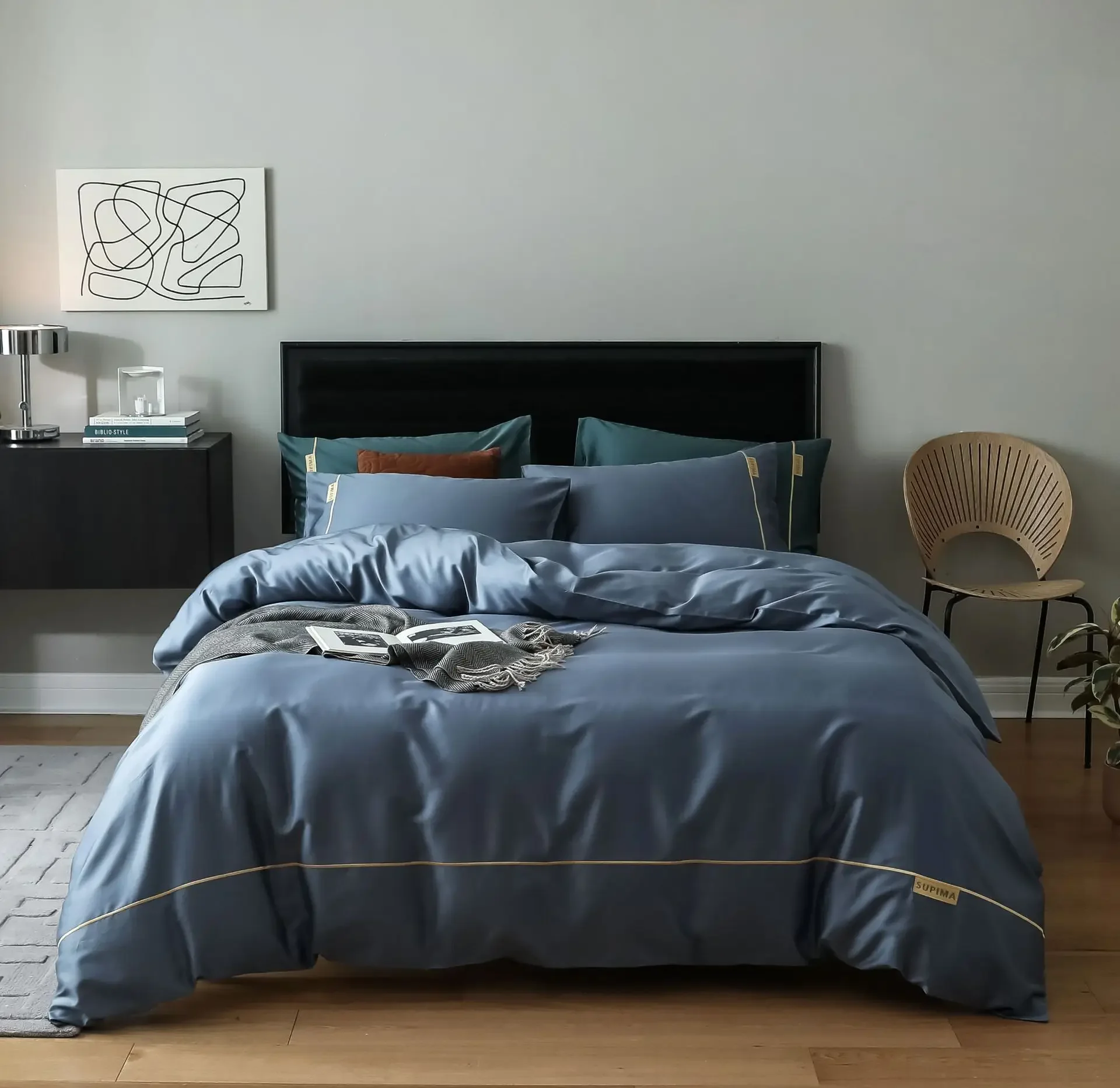 

Набор из четырех предметов с вышивкой American horse из хлопка, простая, Модная и удобная коллекция 140