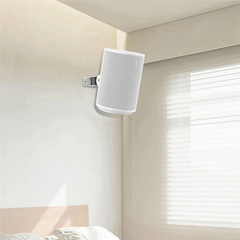 Soporte de montaje en pared para Sonos Era 100, altavoz inalámbrico, ahorro de espacio, soporte de pared de Metal para hogar inteligente, blanco