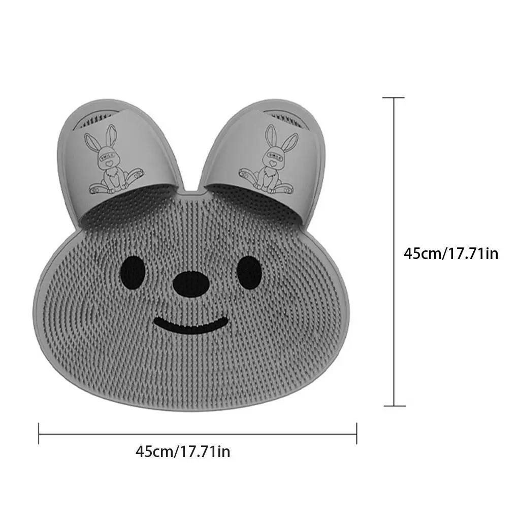 Rabbit Silicone Massage Foot Mat Bathroom Non-slip Mat Bath Rubbing Foot Artifact Washing Feet To Remove Dead Skin Shower