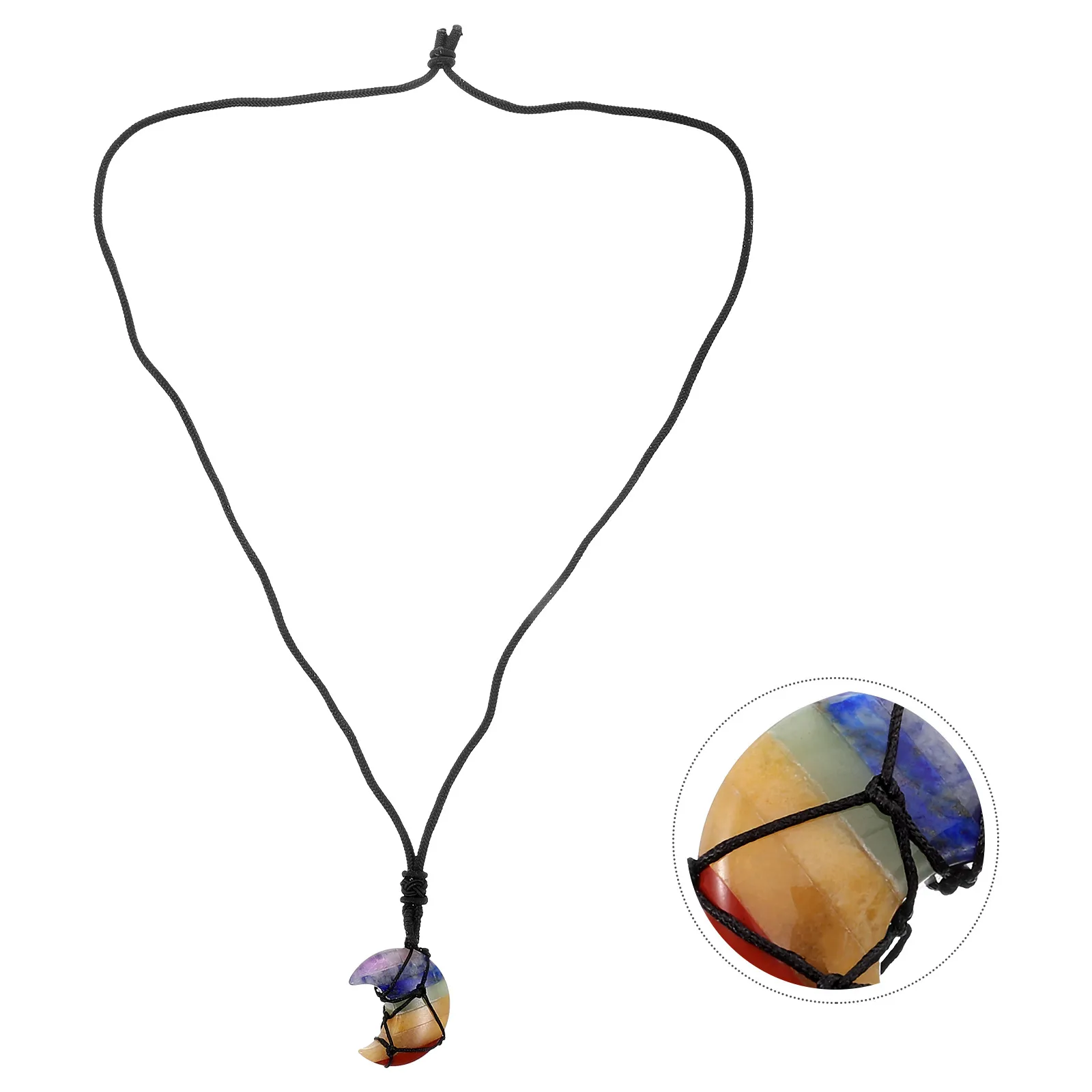 

Moon Necklace For Women Crystal Pendant Necklace Trendy Choker Rope Colorful Stone Jewelry Simple Fashion Gift Party Daily