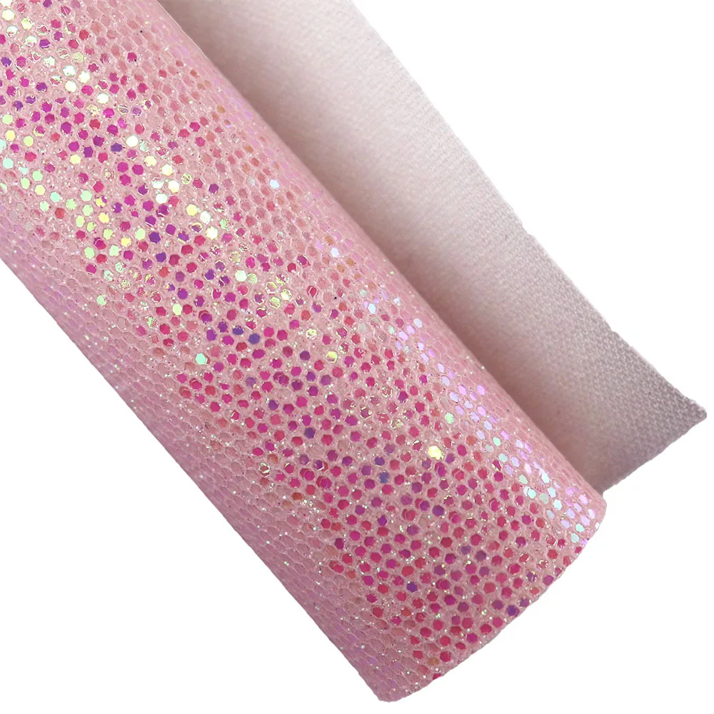 30x134 cm rotolo di maglia lucida glitter tessuto finta pelle sintetica PU per fiocco artigianale Natale fai da te AY101