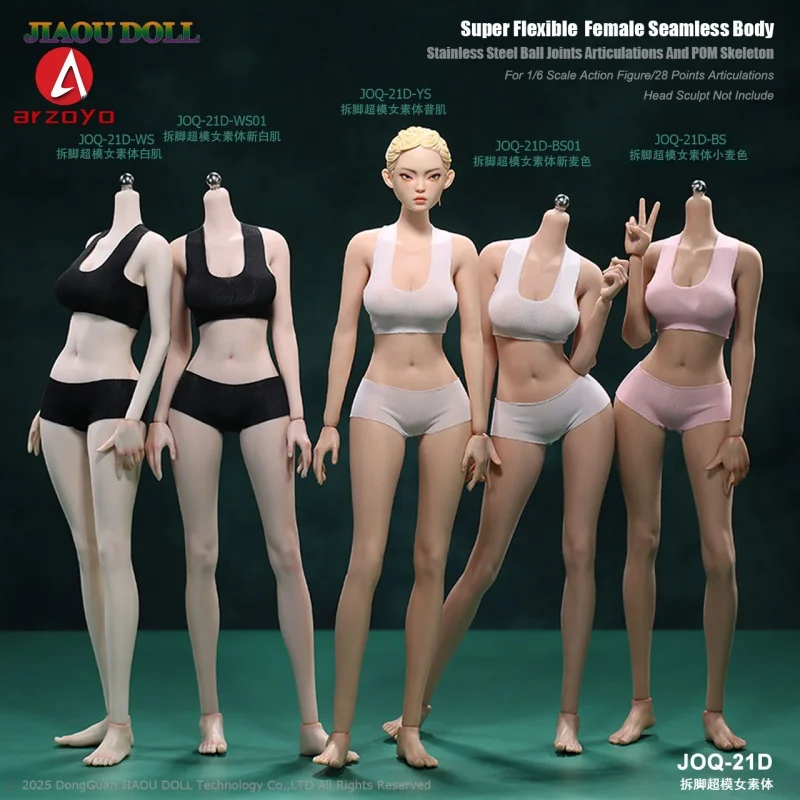 

JIAOU DOLL JOQ-21D 1/6 Detachable Foot Seamless Female Body 12" Supermodel Long Legged Girl Action Figures Toy and Hand Shapes
