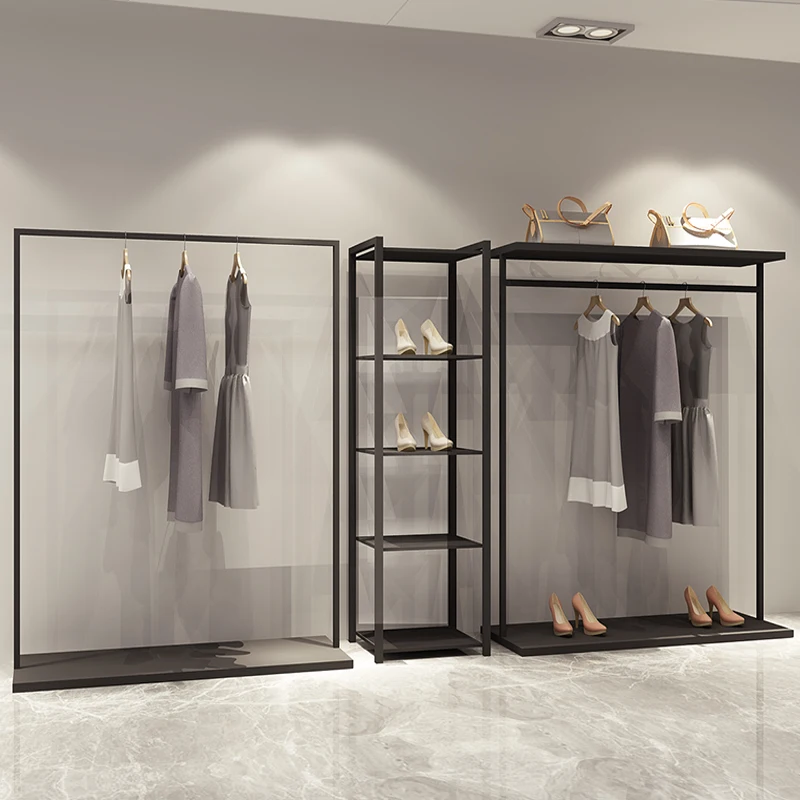 custom.high quality manufacture wall mounted underwear clothes store garment clothing shop display racks with shelves