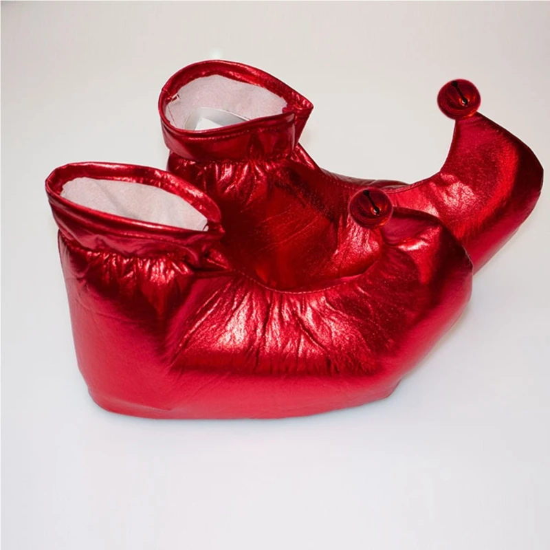 Chaussures Clown couleur métallique, couvre-chaussures elfes pour noël Halloween, 6XDA