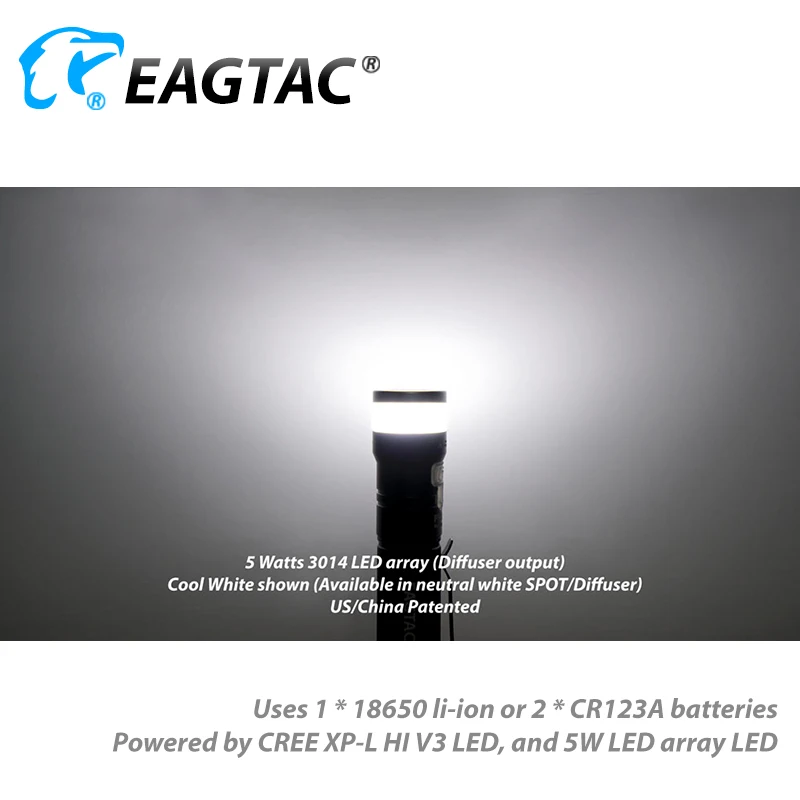 EAGTAC PX30LC2-DR الناشر XPL HI LED 1760 Lm USB مصباح يدوي قابل لإعادة الشحن Nichia 219C 18650 وشملت CR123A التخييم القراءة