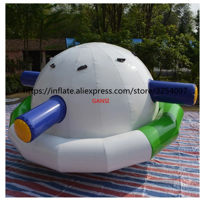 Customized inflatable rock toy water saturn rock,water park inflatable floating spinner with High Quality