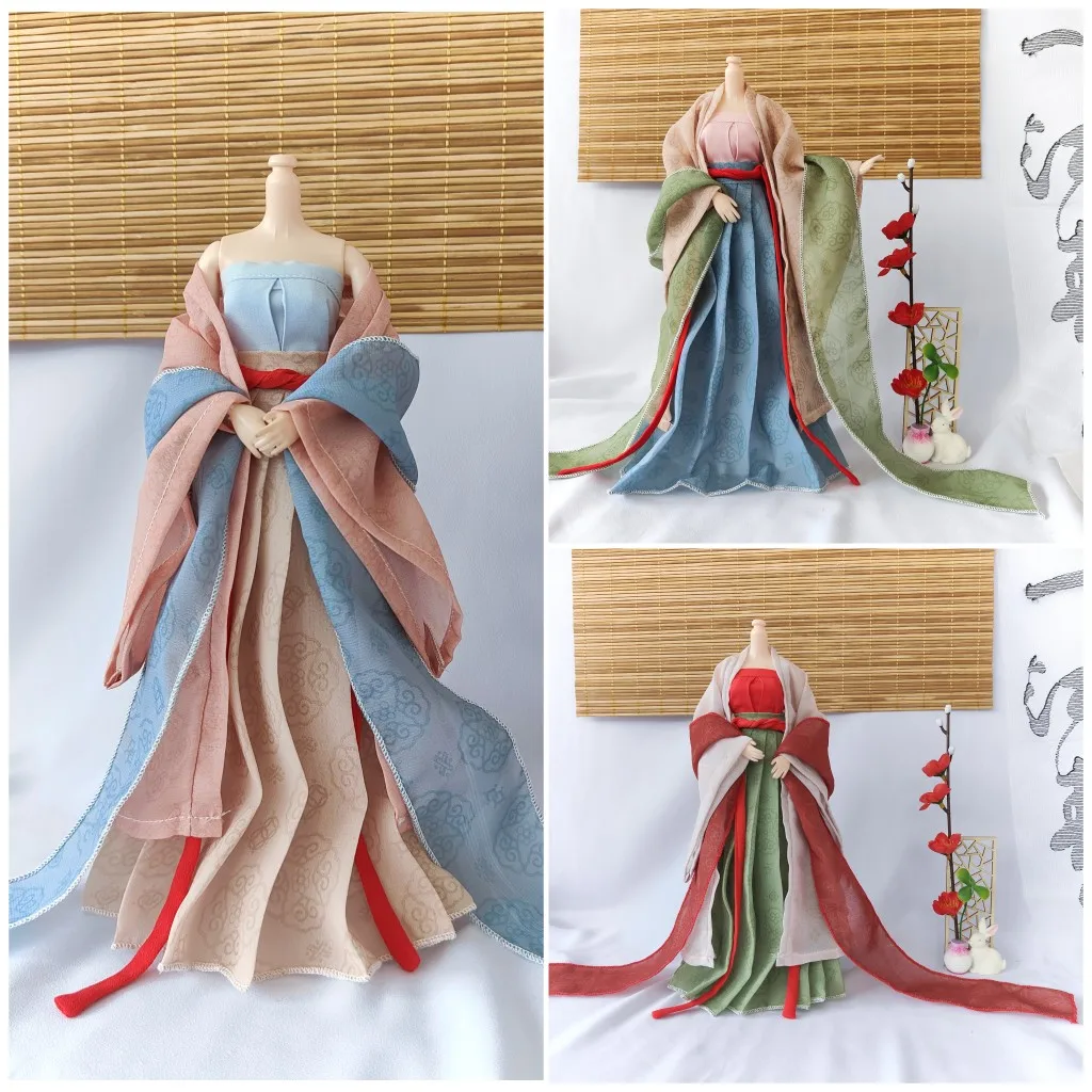 customize 1/6 Female Classical Song Dynasty Hanfu Chinese Ancient Tradition Hanfu Dress for 12inch Action Figure Model