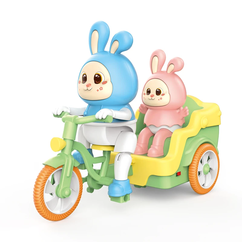 Puzzel elektrische fiets driewieler speelgoed konijntje pedaal driewieler elektrisch speelgoed voor jongens en meisjes geschenken