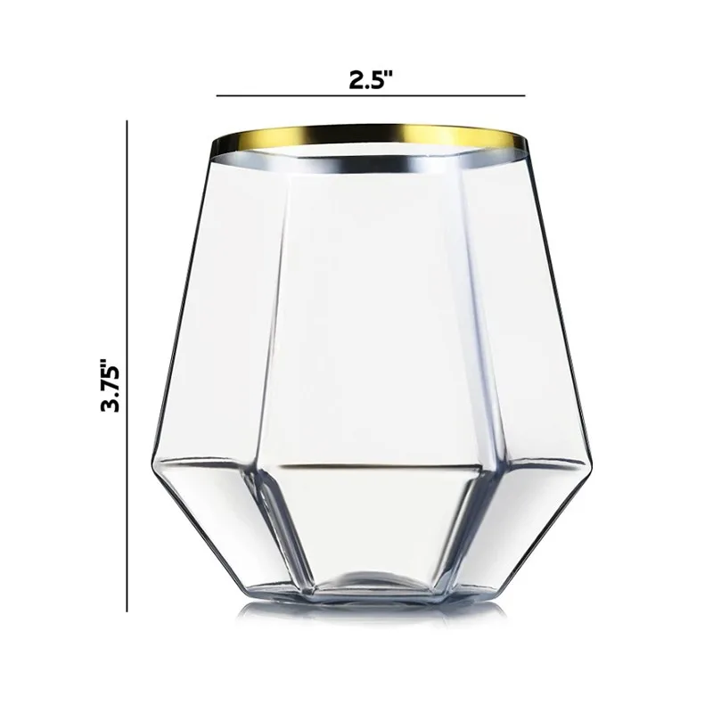 Copas de vino de plástico reutilizables para boda, vasos de champán resistentes a caídas, 360ml, 1 unidad, nuevo y de alta calidad