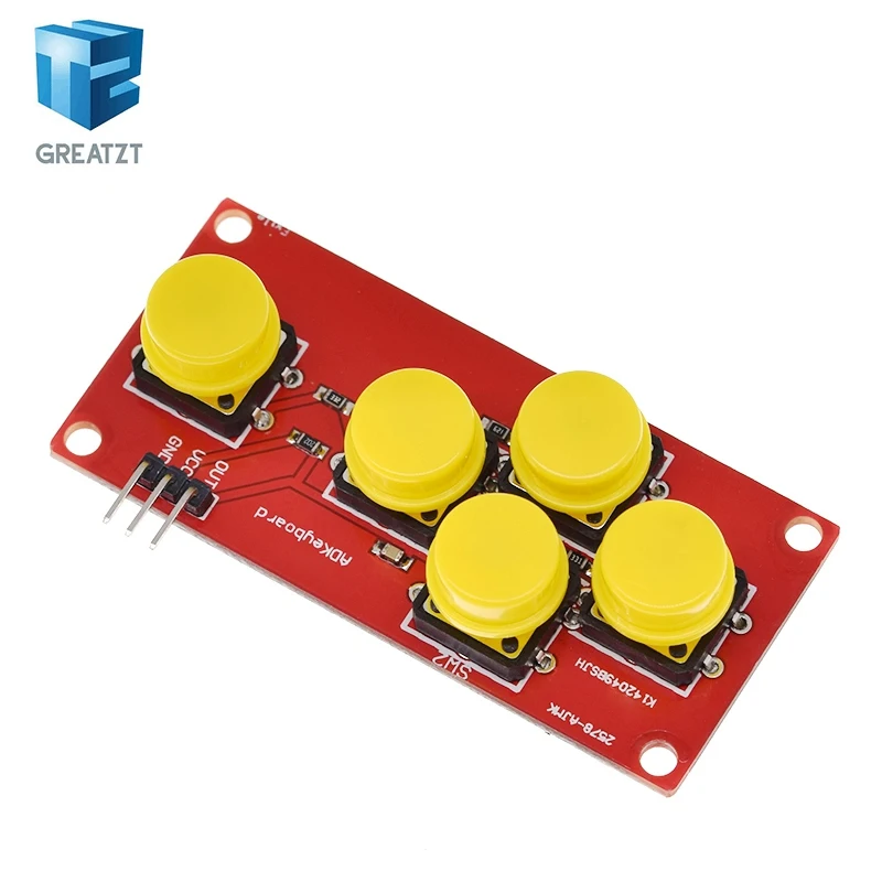 GREATZT AD Keyboard Simulate Five Key Module Analog Button for arduino Sensor Expansion Board