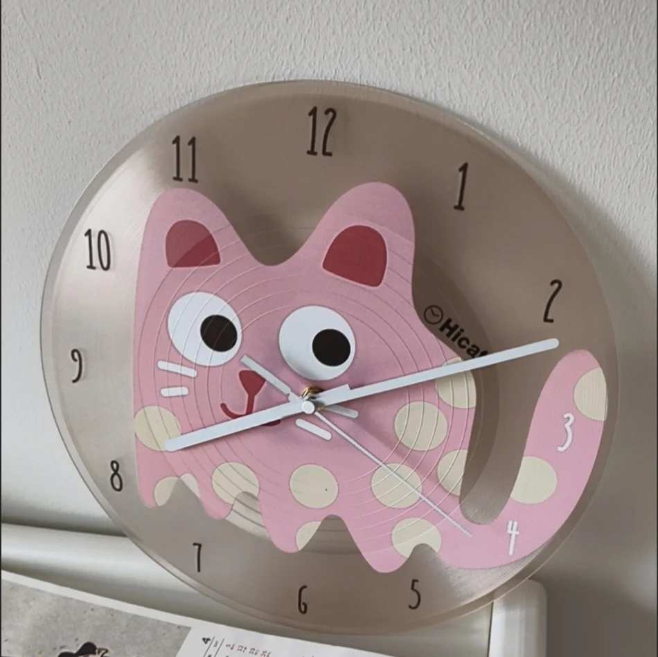 Dopamine Emojis Imitation Vinyl Record Wall Clock Silent Table Clock For Home Living Room Kids Room Atmosphere Decor Gift