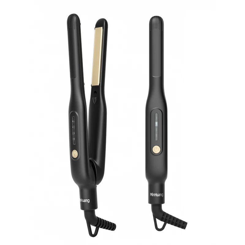 Professional Men's Hair Straightener 13mm Narrow Panel 2 in 1 Straighten and Curl  Display Anti Scald Portable Gift Box