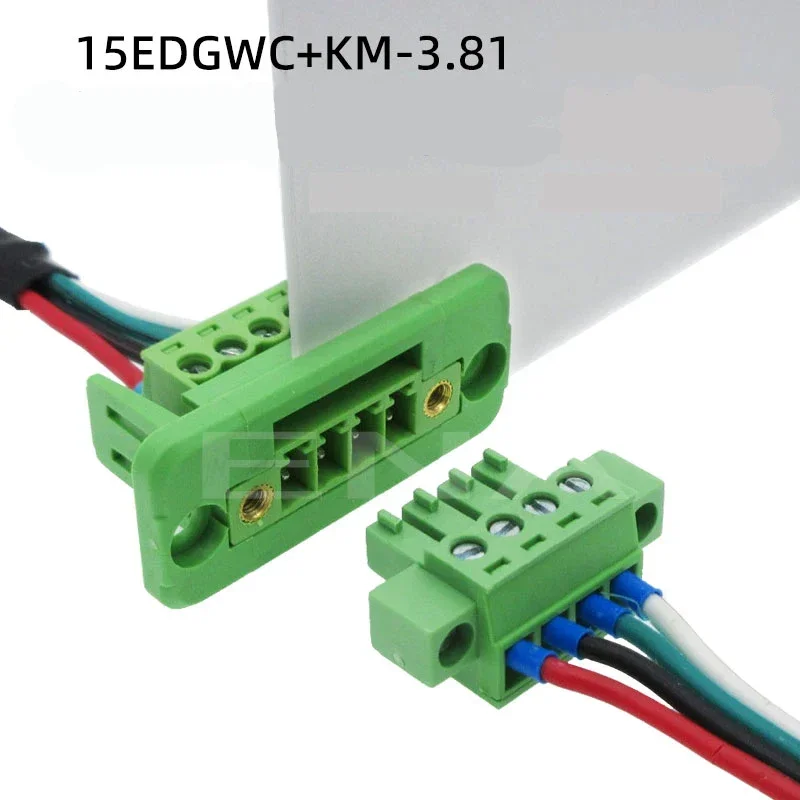 1Sets 15EDGWC Pitch 3.81mm 2P/3P/4P/5P/6P/8P/9P/10P/12P/16P/18P/22P Pluggable Terminal Block Connector JM15EDGKM 3.81mm Pitch