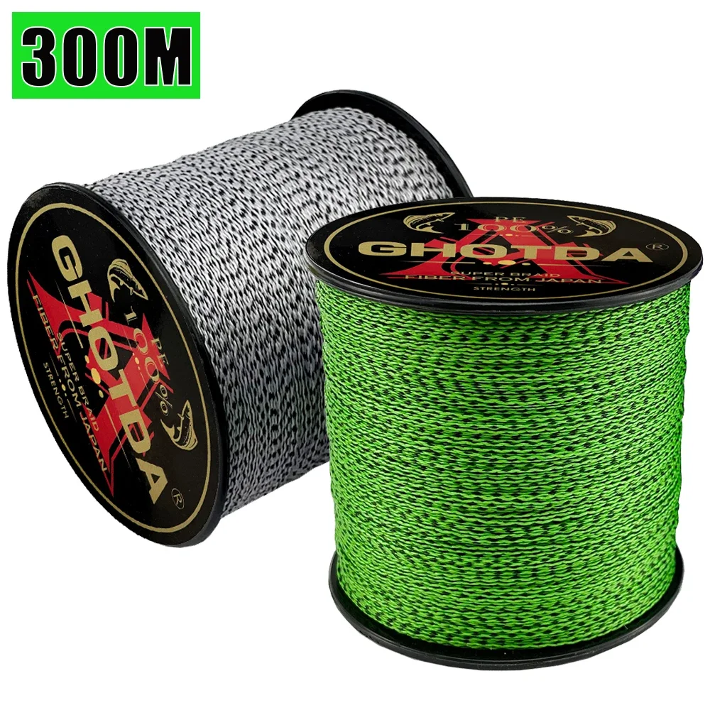 Spotted Lines 0.11-0.5mm X4 Braided Fishing Line 4 Stands Invisible Speckle Fsihing Cord 10-80LB Multifilament High Quality 300M