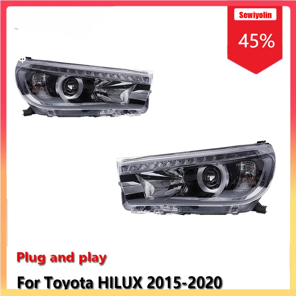

Car LED Headlight Automobile Parts For Toyota HILUX 2015-2020 Fog DRL Brake Turn Signal Lamp Plug and Play