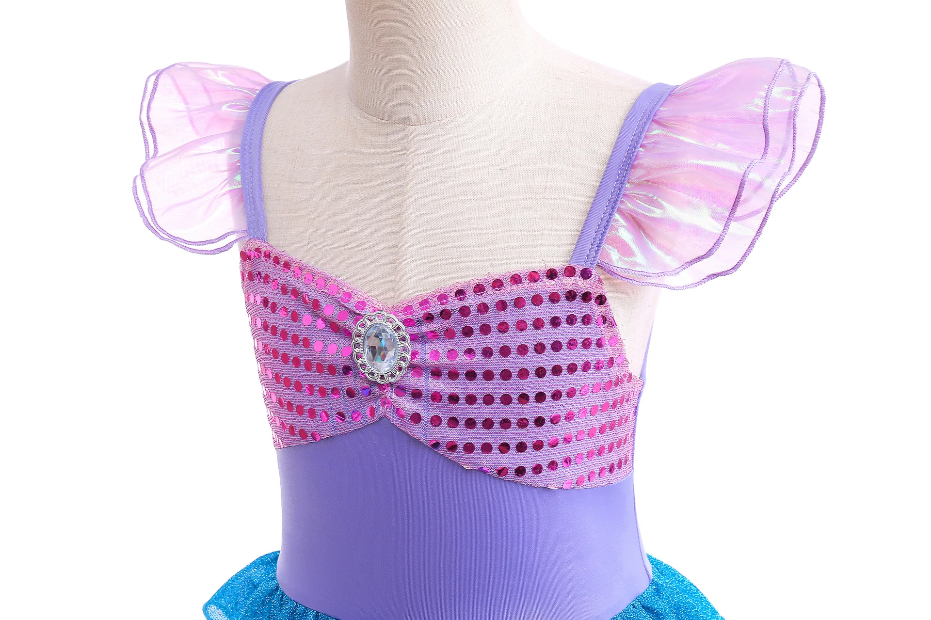 Disney Ariel Little Mermaid Costume Halloween Kid Dress For Girls Children Carnival Birthday Party Clothes Cosplay Mermaid Dress