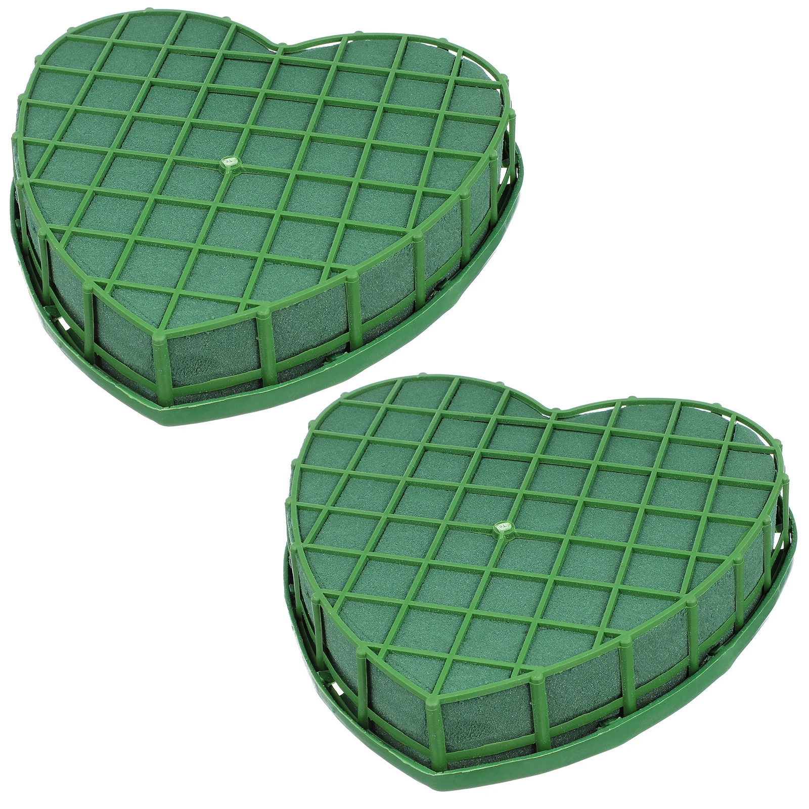 

2 Pcs Heart-Shaped Flower Mud Wedding Car Floral Decor Tray Sponges Decorate Plastic Foam Phenolic Bride Artificial Plants