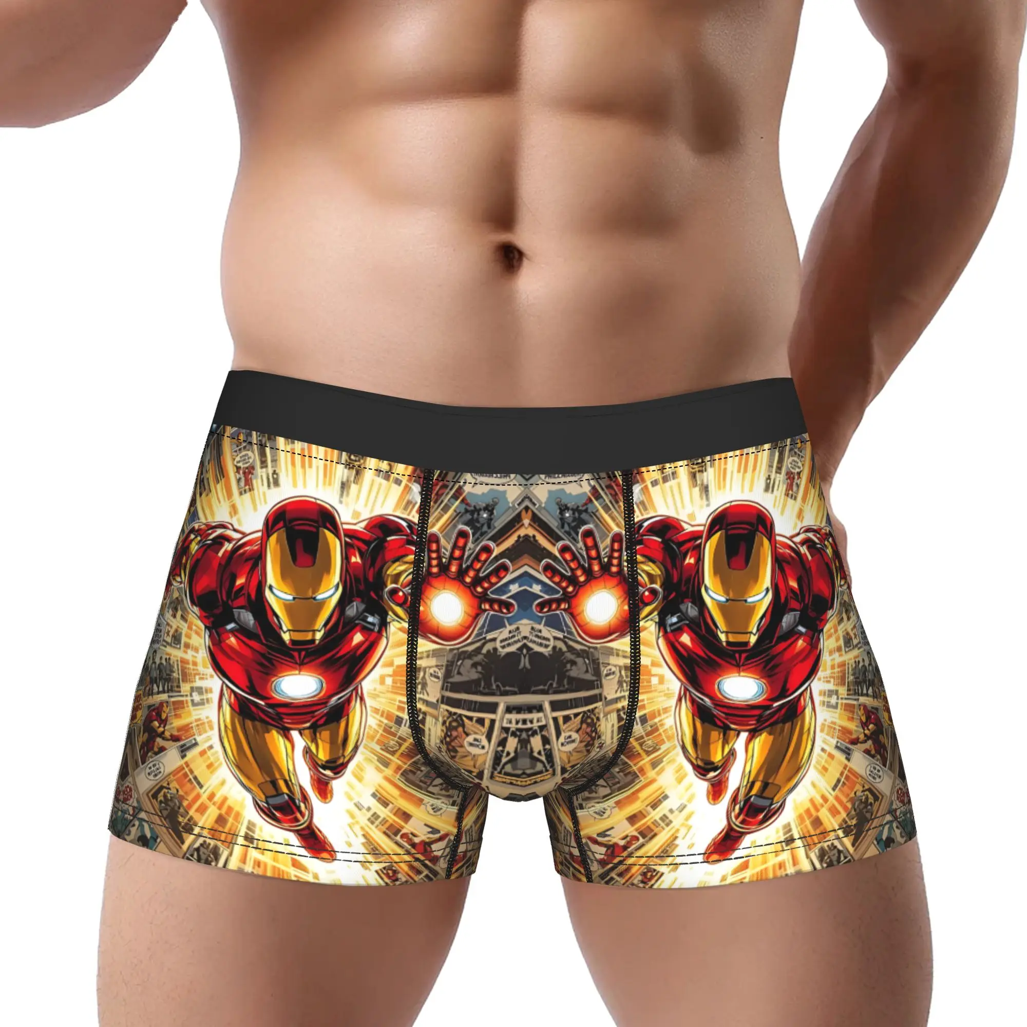 

Трусы-боксеры Iron Man для взрослых 18+, дышащие трусы, мужское нижнее белье, шорты с принтом, боксеры-брифы