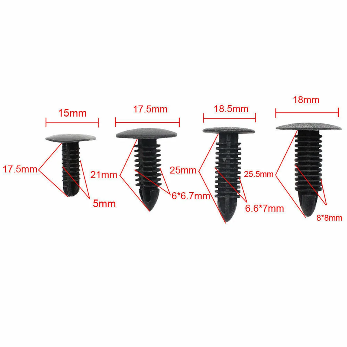 80Pcs 5-8mm Car Body Push Pin Rivet Trim Panel Fastener Clip Mouldings Assortment Plastic Rivet Bike Fairing Trim Clips Home DIY