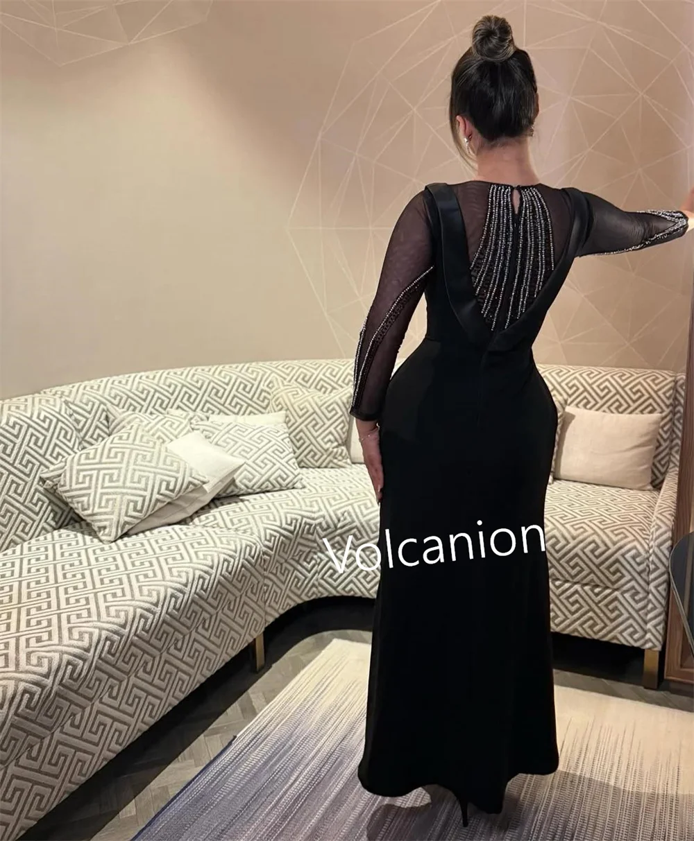 Платья миди из джерси с блестками и круглым вырезом по индивидуальному заказу, классические вечерние классические формальные размеры на заказ