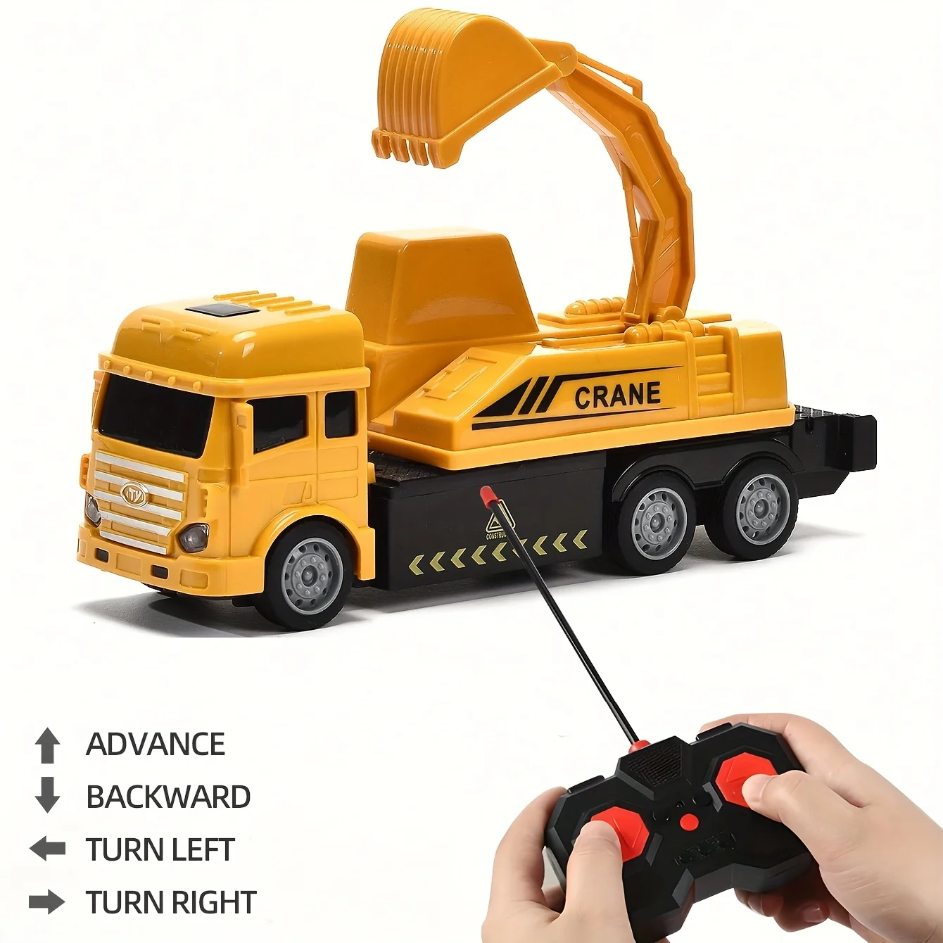 Juguete de vehículos de construcción con control remoto, camiones de juguete de construcción RC con excavadora, grúa, mezclador de cemento, camión volquete, C eléctrico