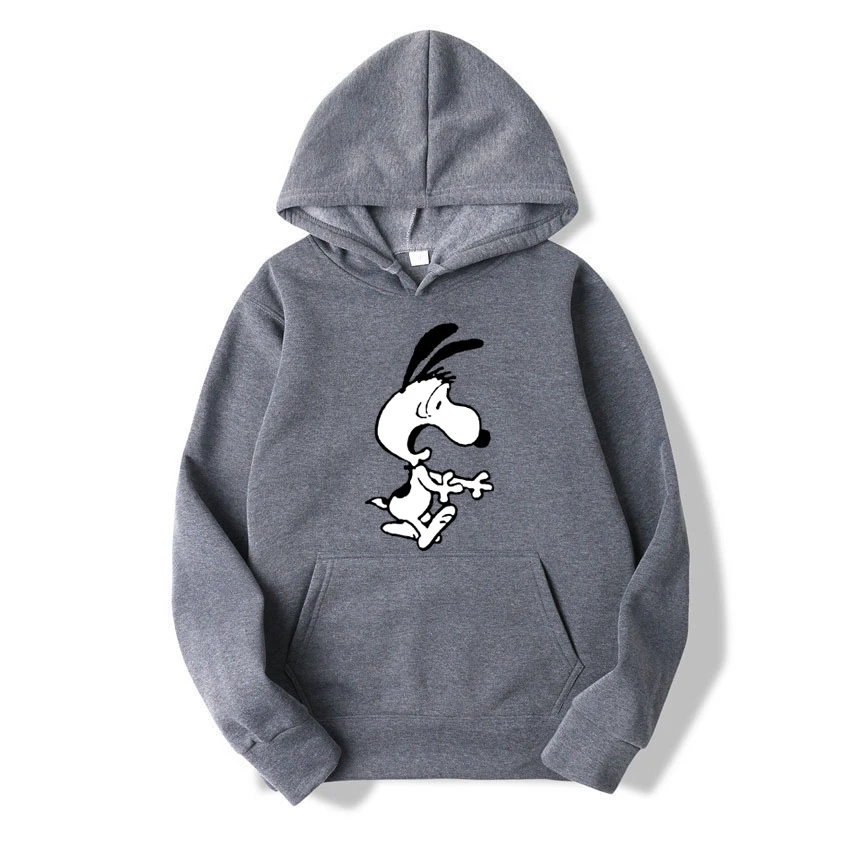 Cartoon Anime Scared Snoopy 2025 Autumn/Winter Men's Hoodie Women's Street Leisure Sports Couple Fashion Sweatshirt