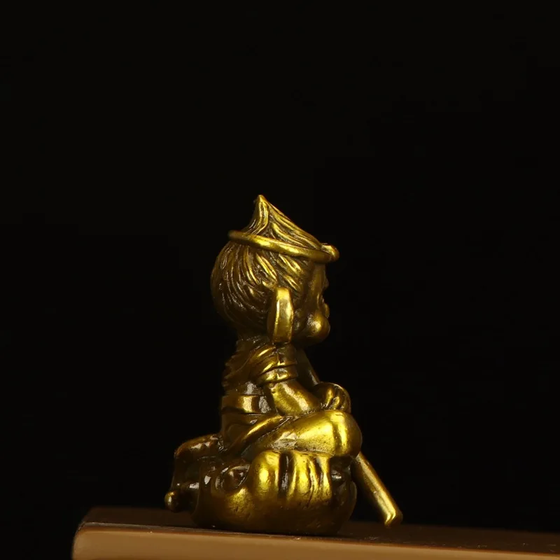 زخرفة النحاس الجحيم الشمس Wukong سطح المكتب القتال بوذا البرونزية النحت الحرفية الديكور القرد الملك تمثال #4