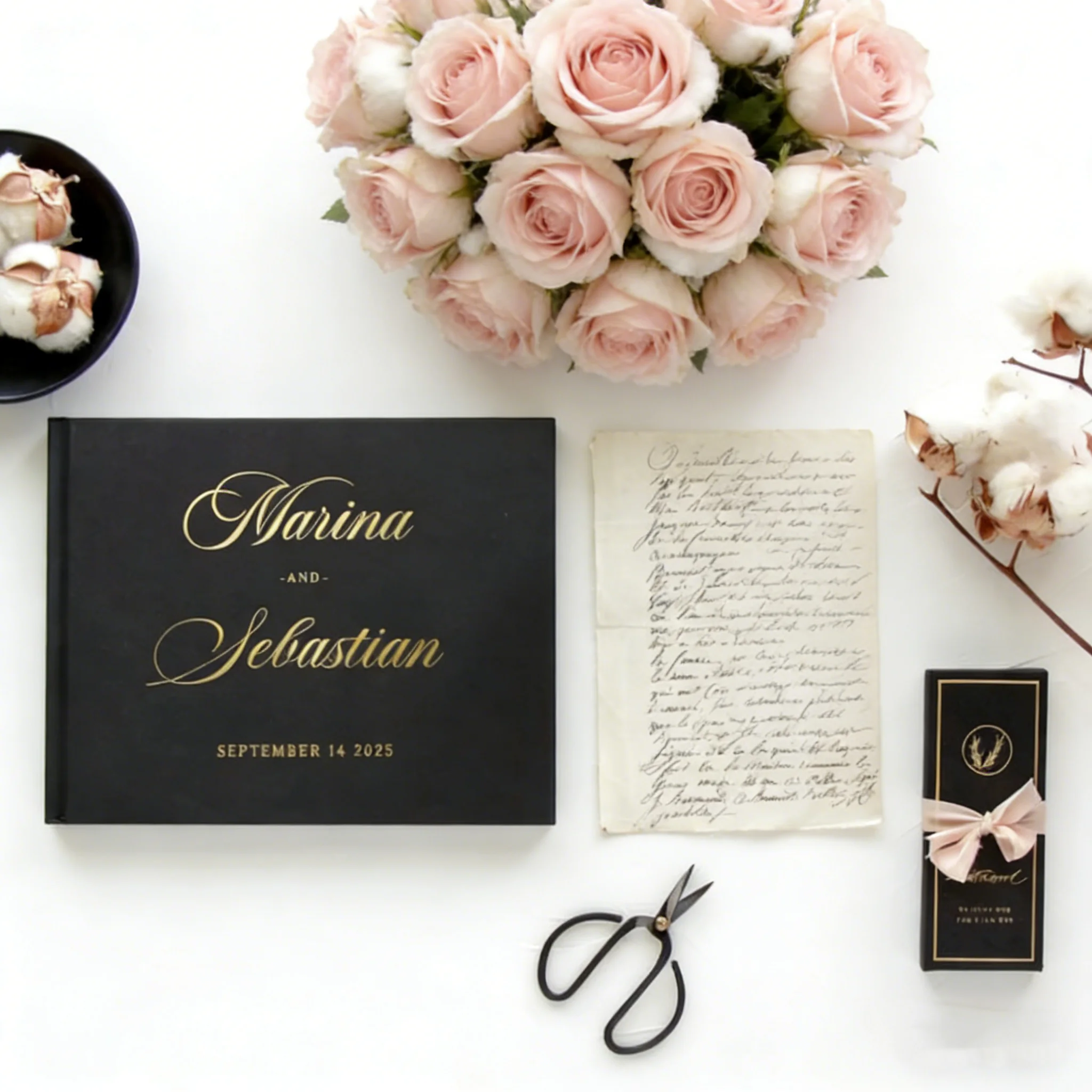 custom-gold-foil-black-hardcover-wedding-guestbook-elegant-personalized-wedding-signature-book