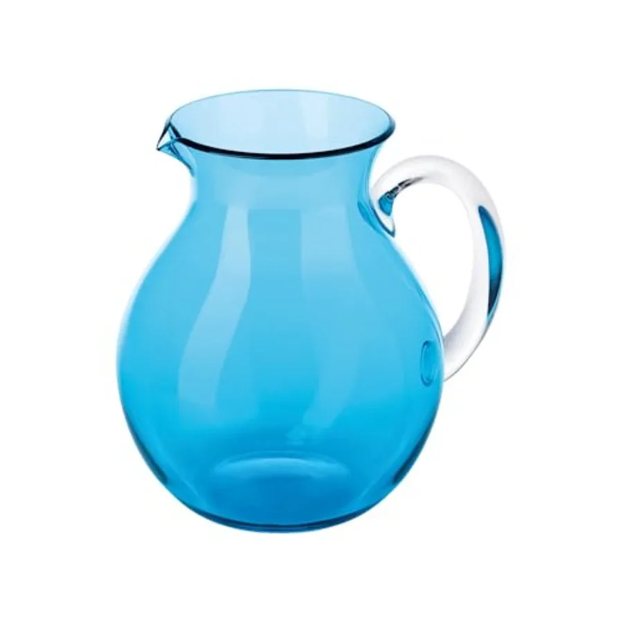 

Dolcevita 64oz/2L Balloon Pitcher with Spout - Turquoise - 100% Recycled Plastic - Unbreakable and BPA-Free, Water Jug, Iced Te