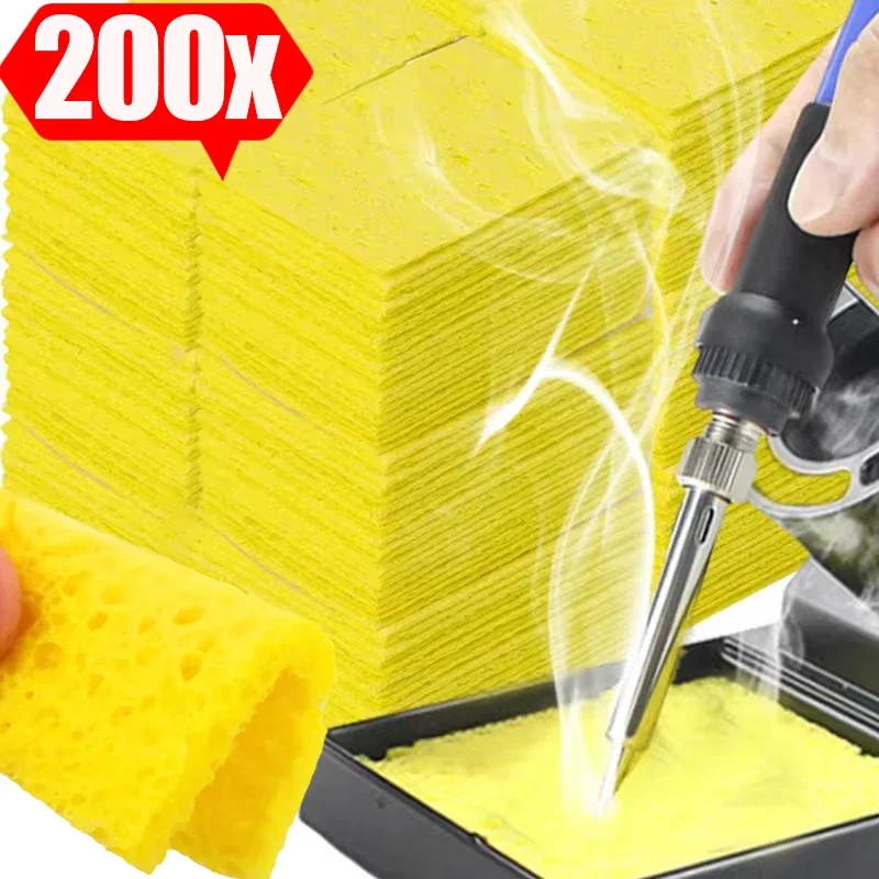 

200/5Pc Solder Iron Tip Cleaning Sponge High Temperature Resistance Rectangle Universal Electric Welding Tip Repair Clean Sponge