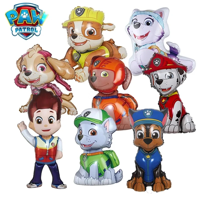 8pcs Paw Patrol Themed Balloon Party Decoration Supplies Rescue Dog Chase Rubble Aluminum Foil Balloon Childrens Birthday Gifts