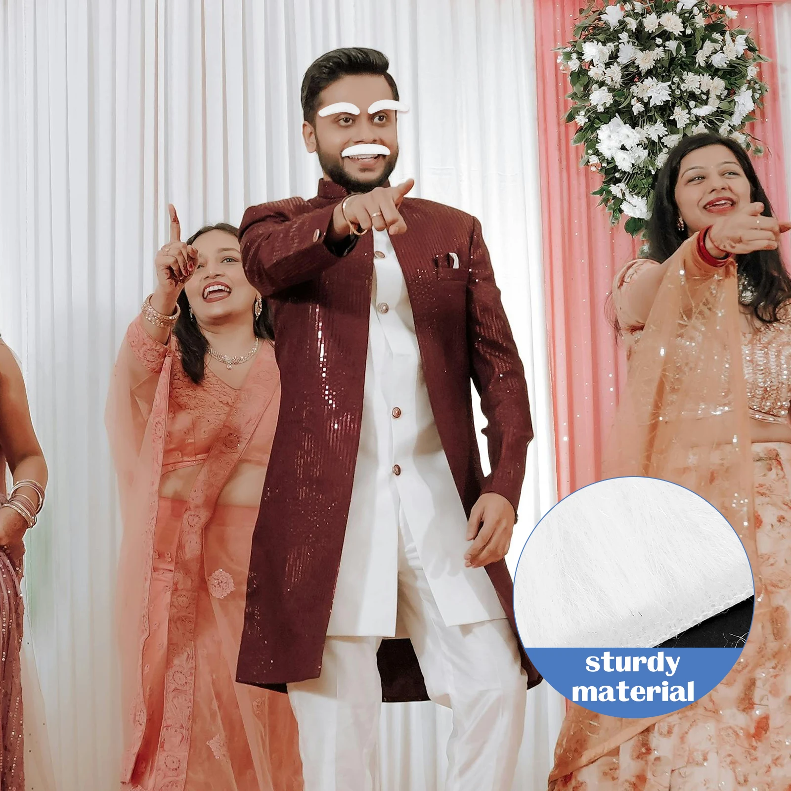 1 Set White Beard Eyebrows For Santa Claus Halloween Cosplay Fake Beard Kit Lightweight Cloth Material Party Gnome Dwarf Fancy