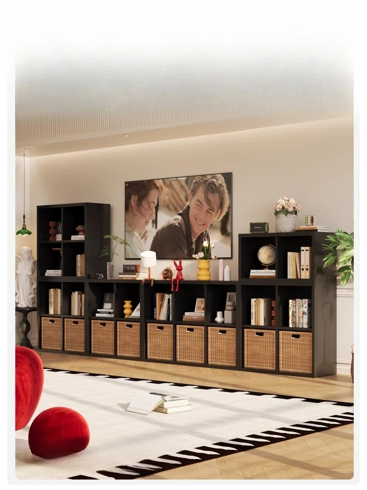 

Shengnai steel lattice cabinet, living room iron bookshelf, bookcase free combination, floor shelf storage, storage cabinet